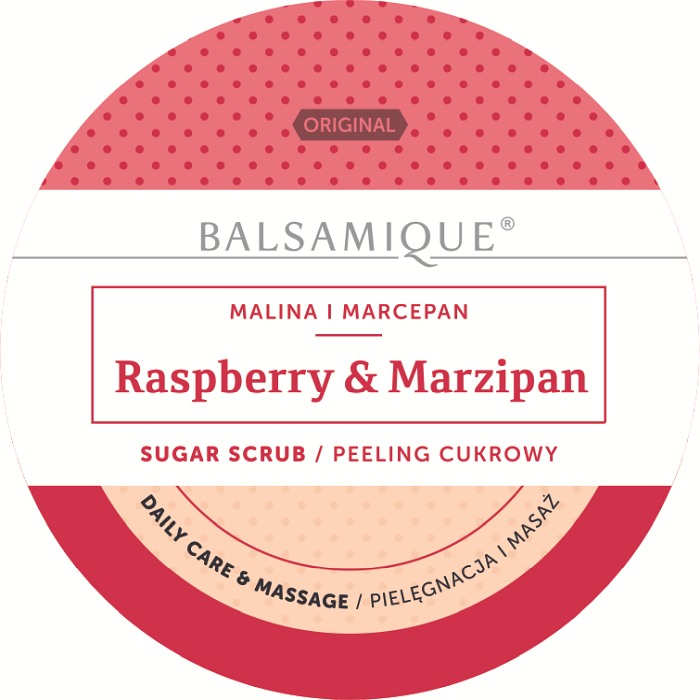 Peeling cukrowy BALSAMIQUE malina z marcepanem 80g