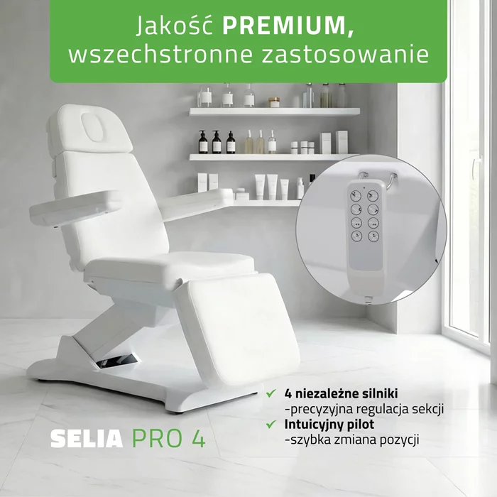 Fotel kosmetyczny Selia PRO 4 - biały