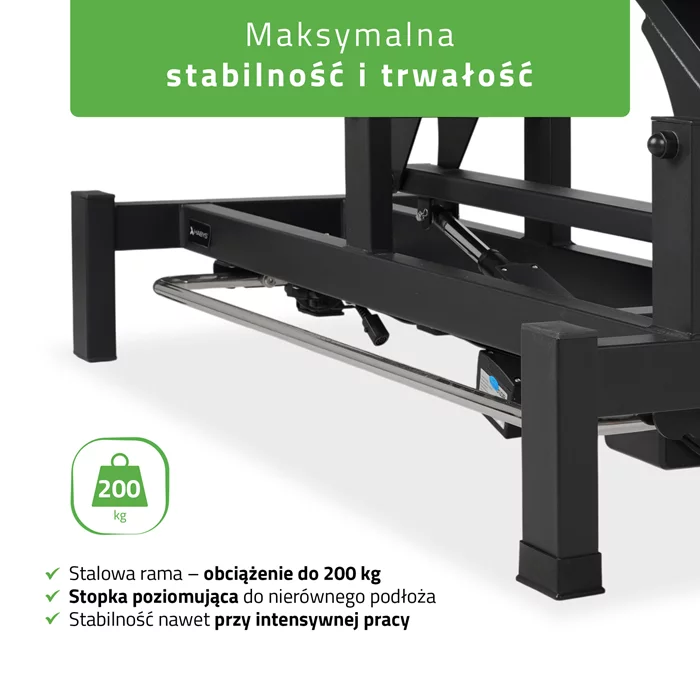 Stół FORTIS 2 (z ramą sterującą/szaro-czarny)