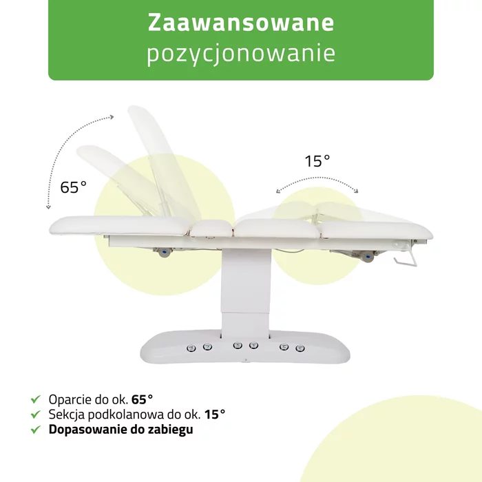 Łóżko fotel kosmetyczny Serenity ERGO 4 biały