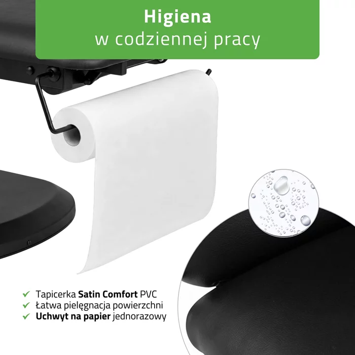 Łóżko kosmetyczne Serenity ERGO 4 czarne