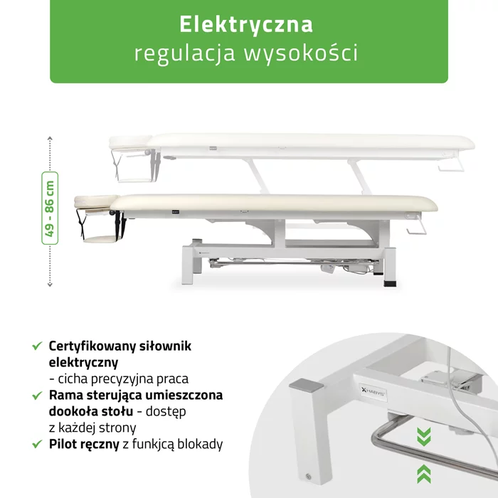 Stół FORTIS 1 (z ramą sterującą/beżowo-biały)
