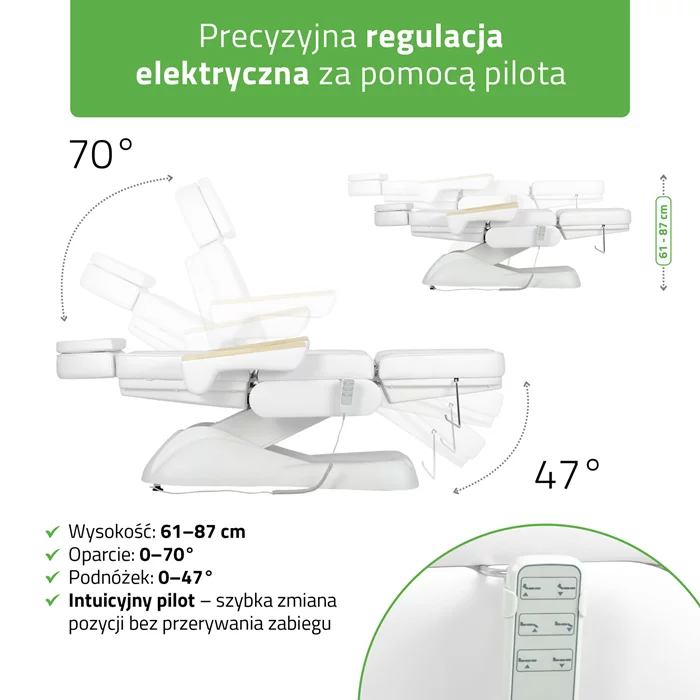 Fotel kosmetyczny biały - Leo PRO 4
