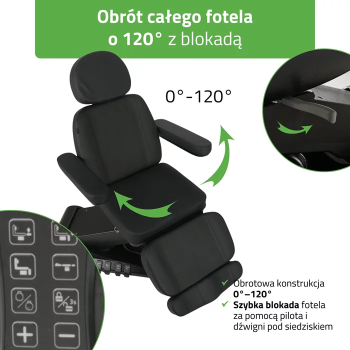 Fotel podgrzewany Luxoria PRO 5 - czarny