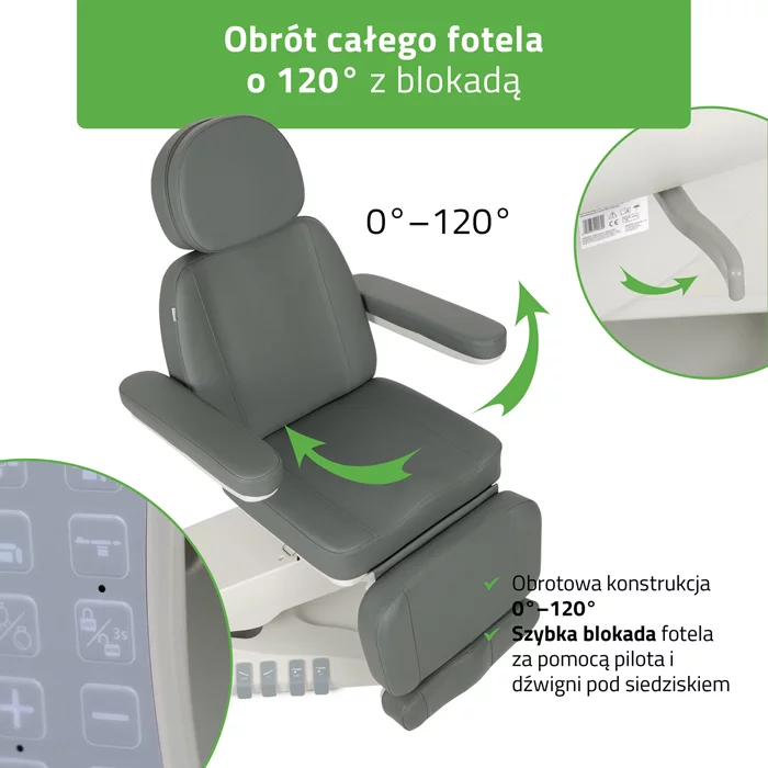 Fotel podgrzewany Luxoria PRO 5 - szary