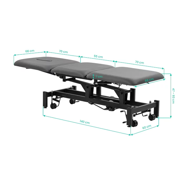 Stół rehabilitacyjny Balance Solidum 3 - wymiary
