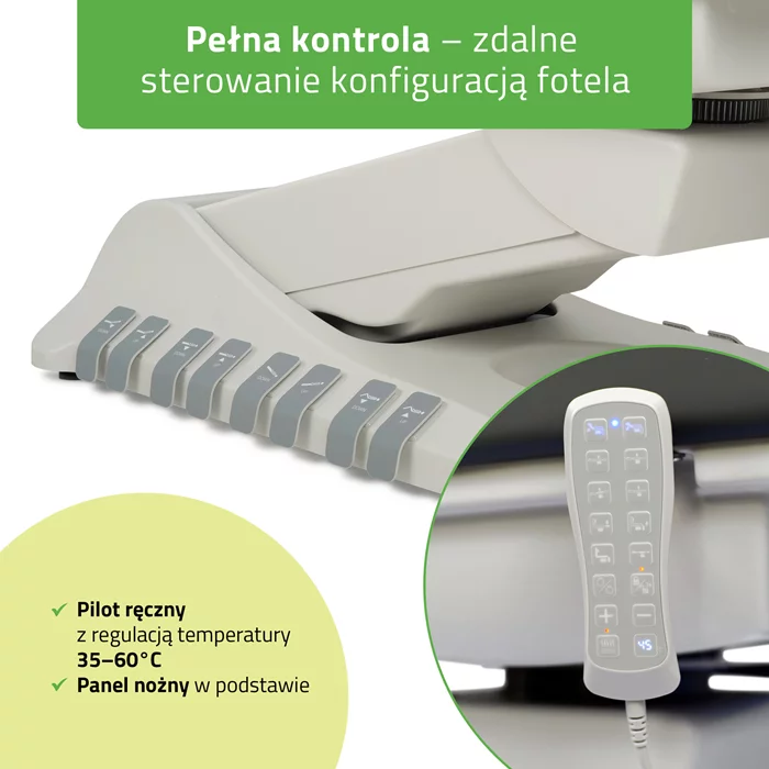Fotel podgrzewany Luxoria PRO 5 - szary