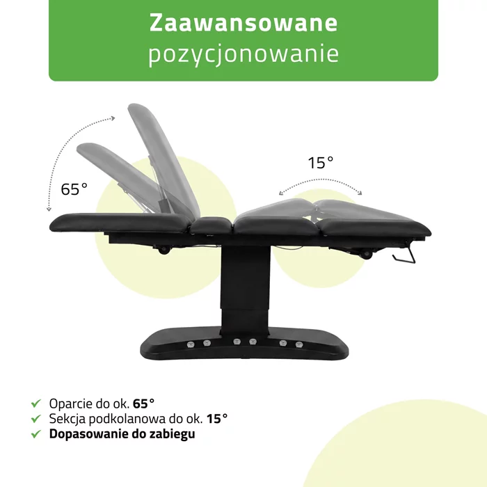 Łóżko kosmetyczne Serenity ERGO 4 czarne