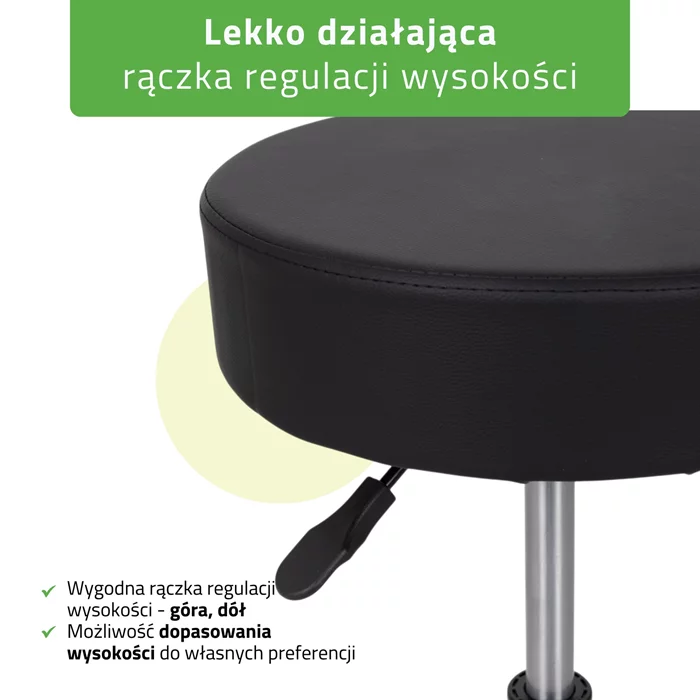 Taboret kosmetyczny na kółkach, TILA - czarny