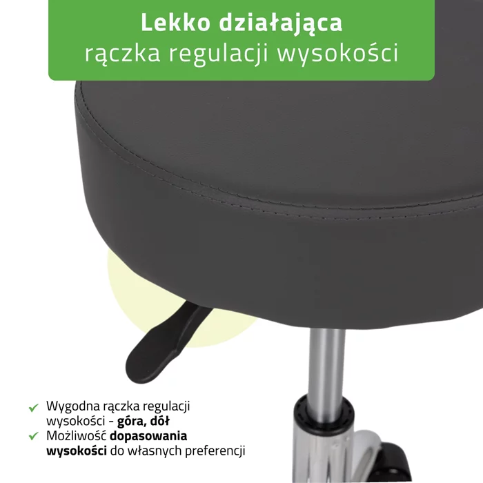 Taboret kosmetyczny na kółkach - TILA - szary