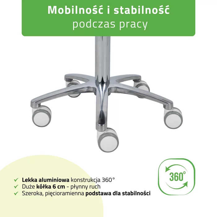 Taboret kosmetyczny na kółkach, MOBI - czarny