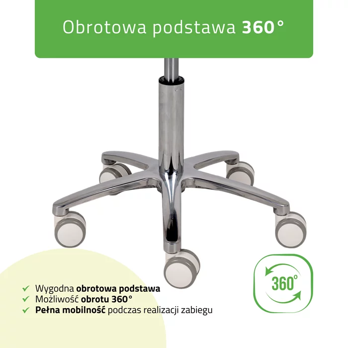 Taboret siodłowy, kosmetyczny - LILA - czarny