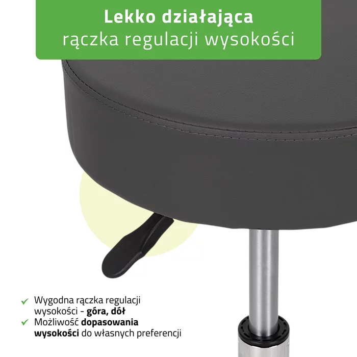 Taboret kosmetyczny na kółkach - MOBI - szary