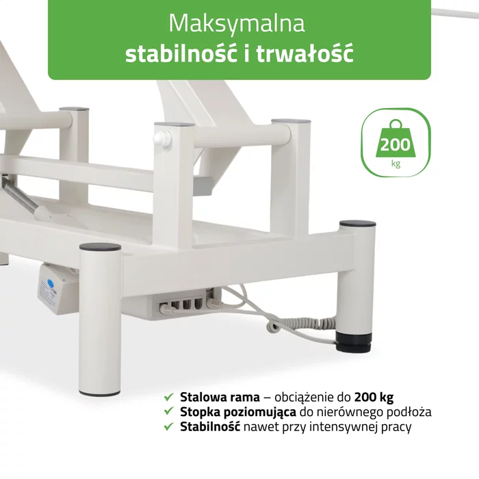 Stół rehabilitacyjny - OPTIMA niebiesko-biały