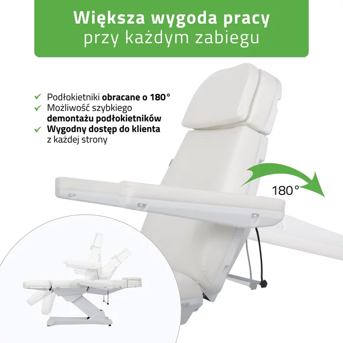 Fotel kosmetyczny Selia PRO 4 - biały