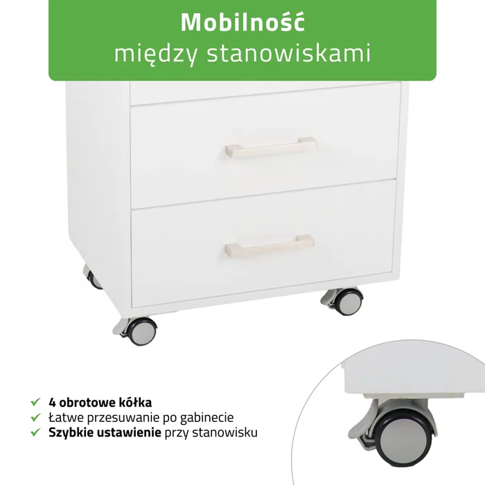 Stolik kosmetyczny na kółkach z szufladami