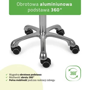 Taboret kosmetyczny, siodło - ALMA (biały)