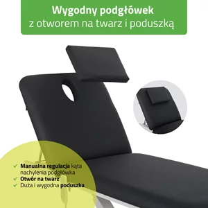 Stół rehabilitacyjny - OPTIMA (czarno-biały)