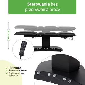 Łóżko kosmetyczne Serenity ERGO 4 czarne