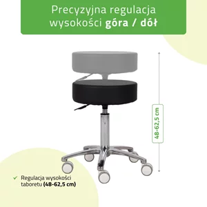 Taboret kosmetyczny na kółkach, MOBI - czarny
