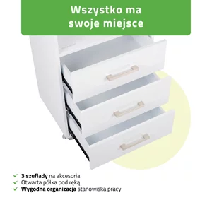 Stolik kosmetyczny na kółkach z szufladami