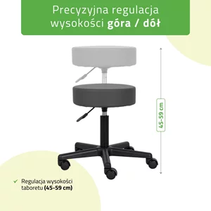 Taboret kosmetyczny na kółkach - TIMO - szary