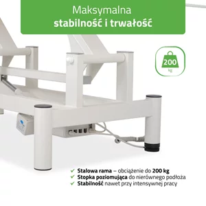 Elektryczny stół rehabilitacyjny OPTIMA biały
