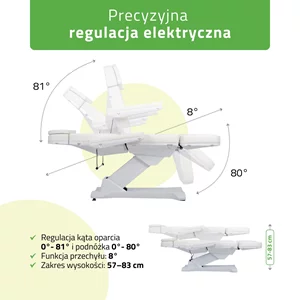 Fotel kosmetyczny Selia PRO 4 - biały