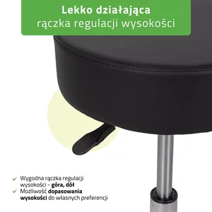 Taboret kosmetyczny na kółkach, MOBI - czarny
