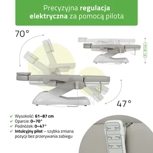 Fotel kosmetyczny szary - Leo PRO 4