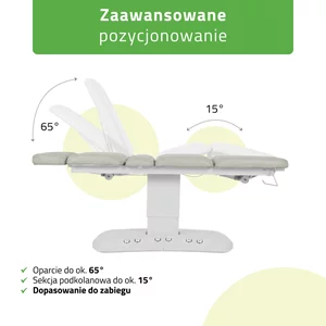 Fotel łóżko kosmetyczne Serenity ERGO 4 szare