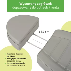 Fotel kosmetyczny szary - Leo PRO 4
