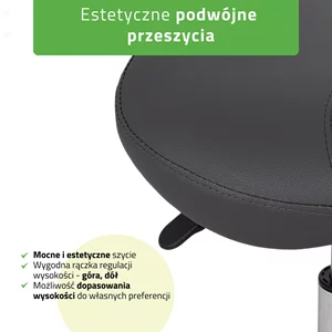 Taboret siodłowy, kosmetyczny - LILA - szary