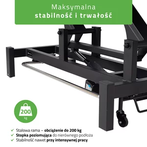 Stół FORTIS 2 ERGO rama sterująca/szaroczarny