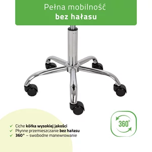 Taboret kosmetyczny na kółkach - TILA - biały