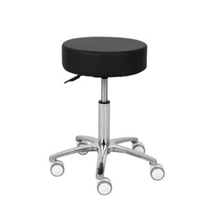 Taboret kosmetyczny na kółkach, MOBI - czarny